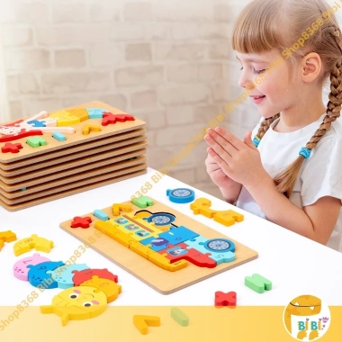 Đồ Chơi Tranh Ghép Hình Gỗ Nổi 3D Đa Dạng Mẫu - Học Vừa Chơi, Giá Đãi 30.000 VND