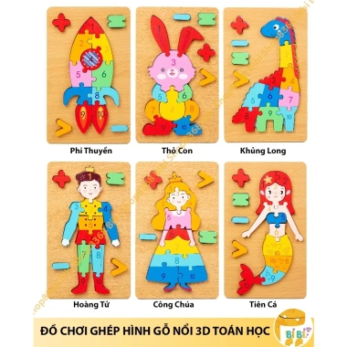 Đồ Chơi Tranh Ghép Hình Gỗ Nổi 3D Đa Dạng Mẫu - Học Vừa Chơi, Giá Đãi 30.000 VND