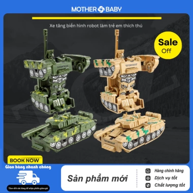 Đồ chơi trẻ em xe tăng robot tự động, chạy bánh đà, bọc thép - Giá 90.199₫