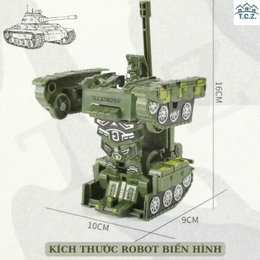 Đồ chơi trẻ em xe tăng robot tự động, chạy bánh đà, bọc thép - Giá 90.199₫