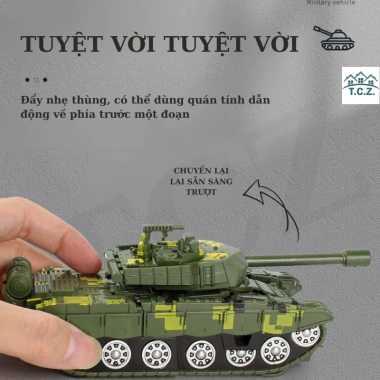 Đồ chơi trẻ em xe tăng robot tự động, chạy bánh đà, bọc thép - Giá 90.199₫