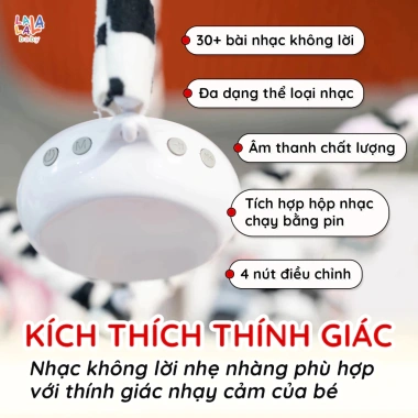 Đồ Chơi Treo Cũi Lalababy 36 Bài Hát Tự Động Quay Cao Cấp Âm Nhạc Vui Vẻ Cho Bé 2