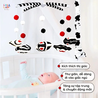 Đồ Chơi Treo Cũi Lalababy 36 Bài Hát Tự Động Quay Cao Cấp Âm Nhạc Vui Vẻ Cho Bé 6