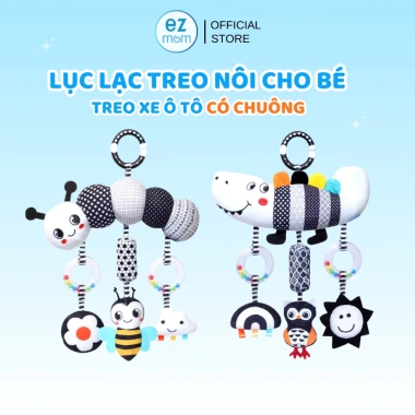 Đồ chơi treo nôi cho bé có chuông + con vật nhồi bông size to, an toàn tuyệt đối, giảm giá 159.000₫
