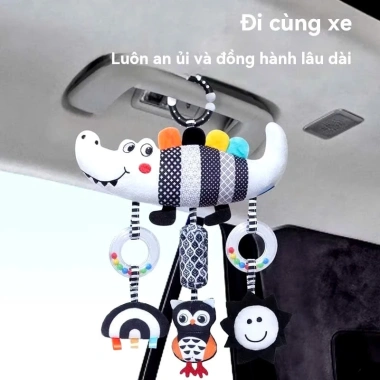 Đồ chơi treo nôi cho bé có chuông + con vật nhồi bông size to, an toàn tuyệt đối, giảm giá 159.000₫