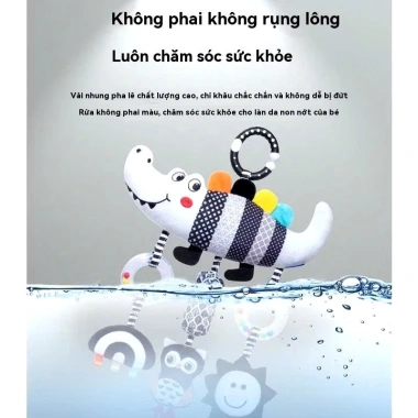 Đồ chơi treo nôi cho bé có chuông + con vật nhồi bông size to, an toàn tuyệt đối, giảm giá 159.000₫