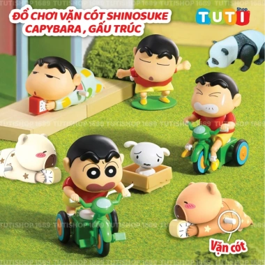 Đồ chơi vặn cót Shinosuke Capybara và Gấu Trúc Dễ thương, giáo dục cho bé, giá 35.000₫