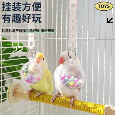 Đồ chơi vẹt bóng treo không cắn phá lồng - TPE an toàn, mài mỏ giảm chán cho lovebird, giảm 20% 3
