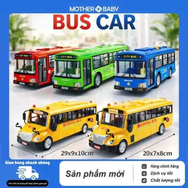 Đồ chơi xe Bus cho bé - Phát nhạc, đèn mở cửa, chạy đà, giá ưu đãi 99.500đ
