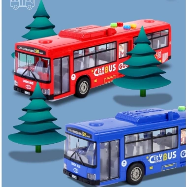 Đồ chơi xe Bus cho bé - Phát nhạc, đèn mở cửa, chạy đà, giá ưu đãi 99.500đ