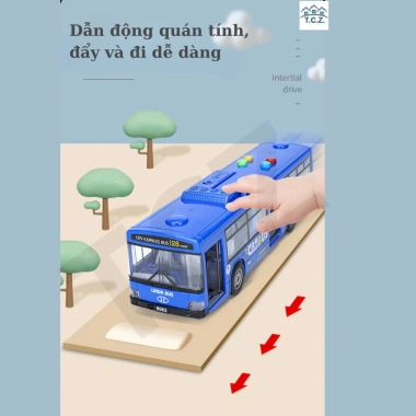 Đồ chơi xe Bus cho bé - Phát nhạc, đèn mở cửa, chạy đà, giá ưu đãi 99.500đ