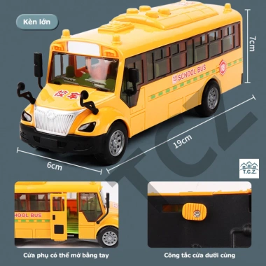 Đồ chơi xe Bus cho bé - Phát nhạc, đèn mở cửa, chạy đà, giá ưu đãi 99.500đ