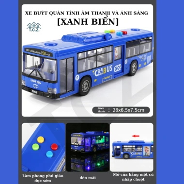 Đồ chơi xe Bus cho bé - Phát nhạc, đèn mở cửa, chạy đà, giá ưu đãi 99.500đ