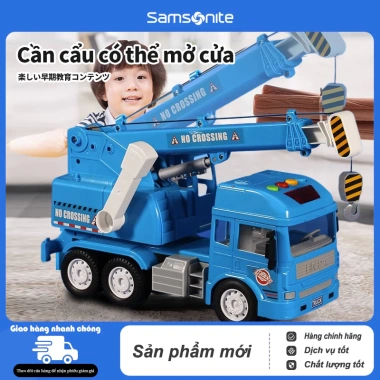 Đồ chơi xe cần cẩu bánh đà xoay 360 độ, xe công trình, bồn có đèn nhạc, giảm giá 174.199₫