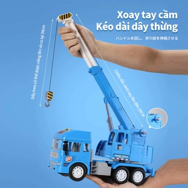 Đồ chơi xe cần cẩu bánh đà xoay 360 độ, xe công trình, bồn có đèn nhạc, giảm giá 174.199₫