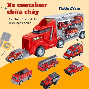 Đồ chơi xe tải 4in1: cảnh sát, cứu hỏa, kỹ thuật, quân sự - Giá chỉ 71.539₫