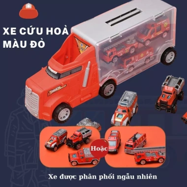 Đồ chơi xe tải 4in1: cảnh sát, cứu hỏa, kỹ thuật, quân sự - Giá chỉ 71.539₫