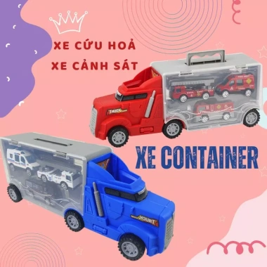 Đồ chơi xe tải 4in1: cảnh sát, cứu hỏa, kỹ thuật, quân sự - Giá chỉ 71.539₫
