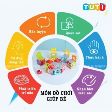 Đồ chơi xếp hình 3D sáng tạo - Khối xây dựng lắp ghép kiến trúc, giá 52.000đ giảm mạnh