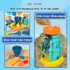 Đồ chơi xúc cát du lịch biển - Xây lâu đài cát, xô nước, bình tưới cho bé trai, gái QC Store 4