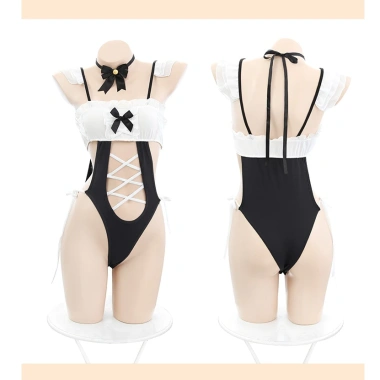 Đồ Cosplay Hầu Gái Nơ Cổ Bodysuit Buộc Dây Hông Sexy - Giá Ưu Đãi 119k 5