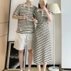 Đồ đôi mùa hè HAPPYLOVE G185 áo thun nam ngắn tay, váy nữ kẻ sọc - Giá ưu đãi 360.000₫ 2