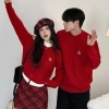 Đồ đôi nam nữ mùa đông áo len dài tay màu đỏ mix chân váy kẻ thời trang HAPPY LOVE G163 - Giá chỉ 330k 4