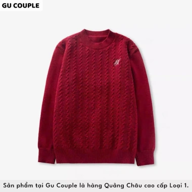 Đồ đôi nam nữ mùa đông áo len dài tay màu đỏ mix chân váy kẻ thời trang HAPPY LOVE G163 - Giá chỉ 330k