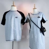 Đồ đôi set couple áo nam đầm nữ tay ngắn chữ A màu ghi xám phối đen HAPPYLOVE G171 Giá ưu đãi 305.000 VND 9