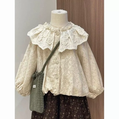 Đồ Hai Mảnh Bé Gái Khổng Lồ Thu Đông Phong Cách Tây - Áo Sơ Mi Cổ Búp Bê & Quần Hoa 3 Đồ Hai Mảnh Bé Gái Khổng Lồ Thu Đông Phong Cách Tây - Áo Sơ Mi Cổ Búp Bê & Quần Hoa 3