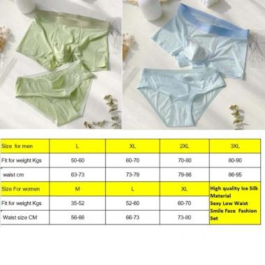 Đồ Lót Cặp Đôi Ice Silk Nhật Bản Ngọt Ngào – Bộ Nữ + Boxer Nam, Giá 210.167₫