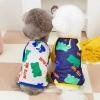 Đồ mặc chó 4 chân lưới thoáng khí và khuyên móc dây dắt, phù hợp cho chó nhỏ trung suốt cả năm mùa hè và đông