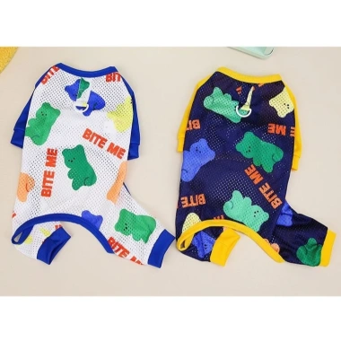 Đồ mặc chó 4 chân lưới thoáng khí và khuyên móc dây dắt, phù hợp cho chó nhỏ trung suốt cả năm mùa hè và đông 5