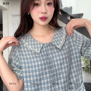 Đồ mặc nhà nữ pijama SUNA K35 dài, áo cổ viền bèo, vải mềm mịn - 242.190₫ 4