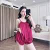 Đồ ngủ 2 dây sexy lai bèo họa tiết vằn, áo yếm vải mềm mịn thoáng mát - 164k 2