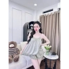 Đồ ngủ 2 dây sexy lai bèo họa tiết vằn, áo yếm vải mềm mịn thoáng mát - 164k 5