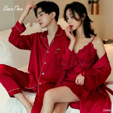 Đồ ngủ đôi nam nữ lụa cát cao cấp - quà tân hôn sang trọng, ưu đãi 365k - Since Then 2