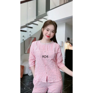 Đồ ngủ mặc nhà tay dài quần dài chất lụa, dễ thương xinh xắn, giá chỉ 175k