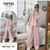 Đồ ngủ nữ bộ mặc nhà dài tay thu đông, tông màu trơn phối ren sang trọng – MIMI CLOTHES, giá chỉ 347.130 VND