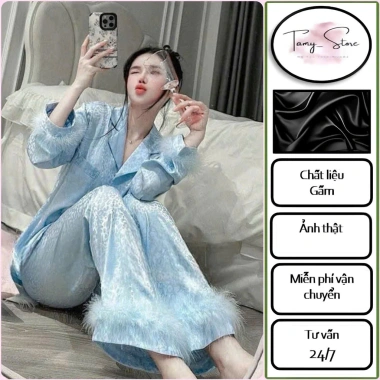 Đồ Ngủ Nữ Dưới 1.6m TAMY Freesize - Đồ Bộ Lông Vũ Tròn Chất Gấm, Giá 248.700₫