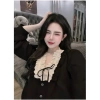 Đồ Ngủ Nữ JULY Đồ Bộ Tiểu Thư Cổ V Ren Thô Cột Nơ Baby Doll Tay Phồng Lụa Latin Mịn Mượt Freesize đến 58kg 2