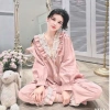 Đồ Ngủ Nữ JULY Đồ Bộ Tiểu Thư Cổ V Ren Thô Cột Nơ Baby Doll Tay Phồng Lụa Latin Mịn Mượt Freesize đến 58kg 6