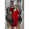 Đồ Ngủ Nữ JULY Đồ Bộ Tiểu Thư Cổ V Ren Thô Cột Nơ Baby Doll Tay Phồng Lụa Latin Mịn Mượt Freesize đến 58kg 8