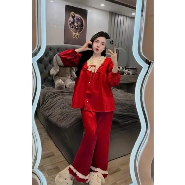 Đồ Ngủ Nữ JULY Đồ Bộ Tiểu Thư Cổ V Ren Thô Cột Nơ Baby Doll Tay Phồng Lụa Latin Mịn Mượt Freesize đến 58kg 10 Đồ Ngủ Nữ JULY Đồ Bộ Tiểu Thư Cổ V Ren Thô Cột Nơ Baby Doll Tay Phồng Lụa Latin Mịn Mượt Freesize đến 58kg 10
