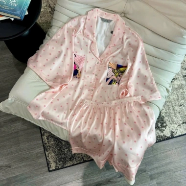 Đồ Ngủ Nữ JULY Pijama Chấm Bi Họa Tiết Cô Gái Tay Cánh Dơi Freesize Chất Latin 204.000đ