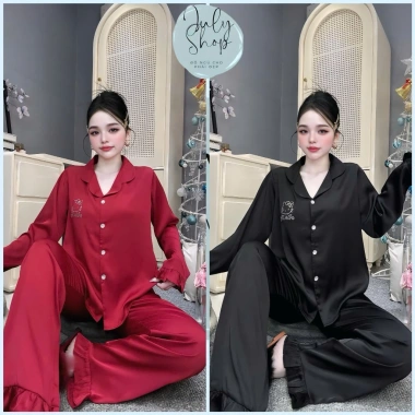 Đồ Ngủ Nữ JULY Pijama Mèo Kitty Đính Đá, Lụa Latin Mềm Mịn, 58kg - Giá 209.000₫