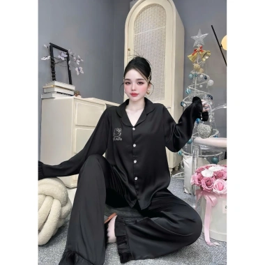 Đồ Ngủ Nữ JULY Pijama Mèo Kitty Đính Đá, Lụa Latin Mềm Mịn, 58kg - Giá 209.000₫