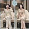 Đồ Ngủ Nữ JULY Set 3 Món Áo Ren Cúc Ngọc và Quần Dài Lụa Latin Freesize - Giá 236k giảm tới 70k