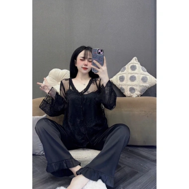Đồ Ngủ Nữ JULY Set 3 Món Áo Ren Cúc Ngọc và Quần Dài Lụa Latin Freesize - Giá 236k giảm tới 70k 8 Đồ Ngủ Nữ JULY Set 3 Món Áo Ren Cúc Ngọc và Quần Dài Lụa Latin Freesize - Giá 236k giảm tới 70k 8