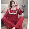 Đồ ngủ nữ JUSOKA – Pijama đũi vân mây viền ren, siêu mềm mịn, cao cấp, thoải mái 195k 5